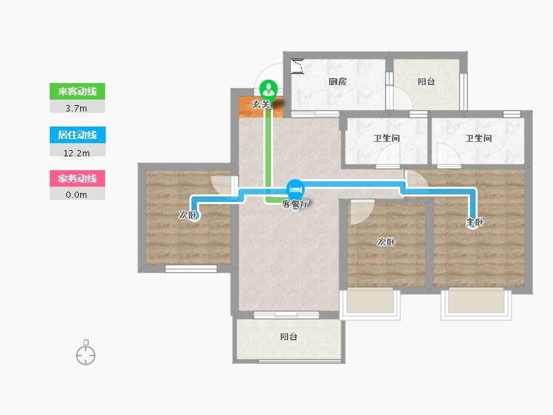 重庆-重庆市-旭辉江山青林半-74.53-户型库-动静线