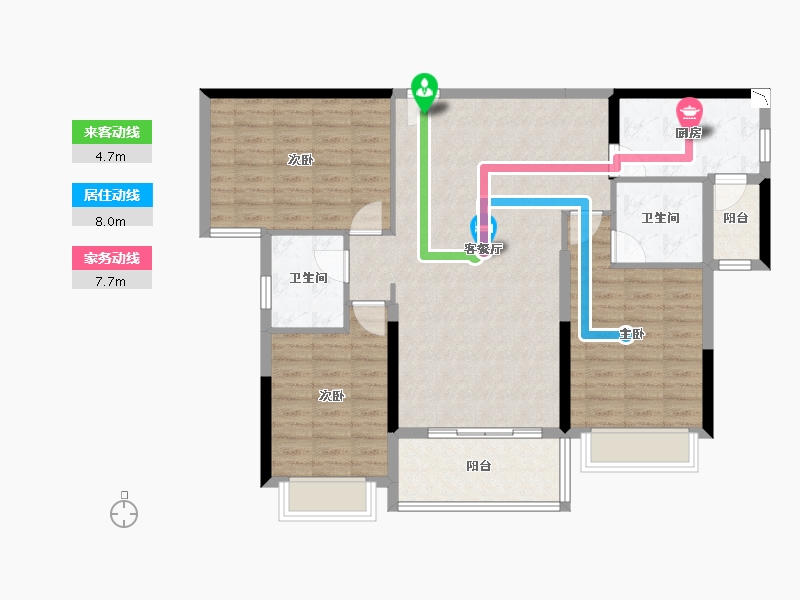 广东省-梅州市-梅江天韵-101.23-户型库-动静线