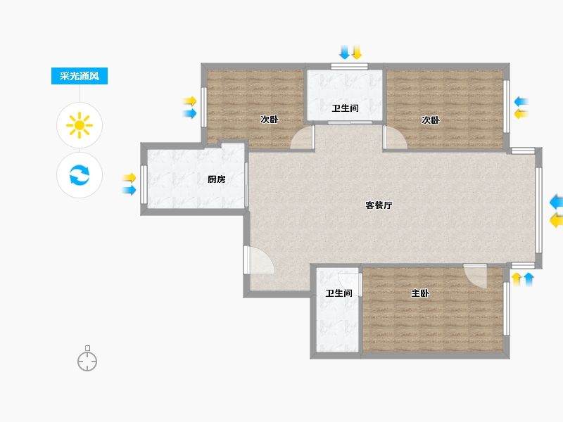 辽宁省-朝阳市-南樾府-120.00-户型库-采光通风