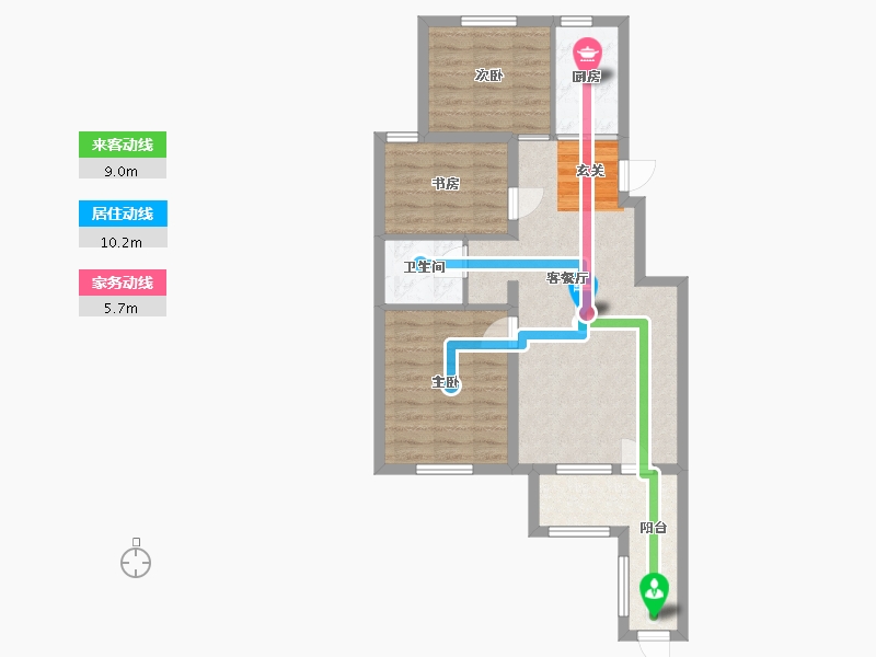 江苏省-南通市-首开缇香郡-72.06-户型库-动静线