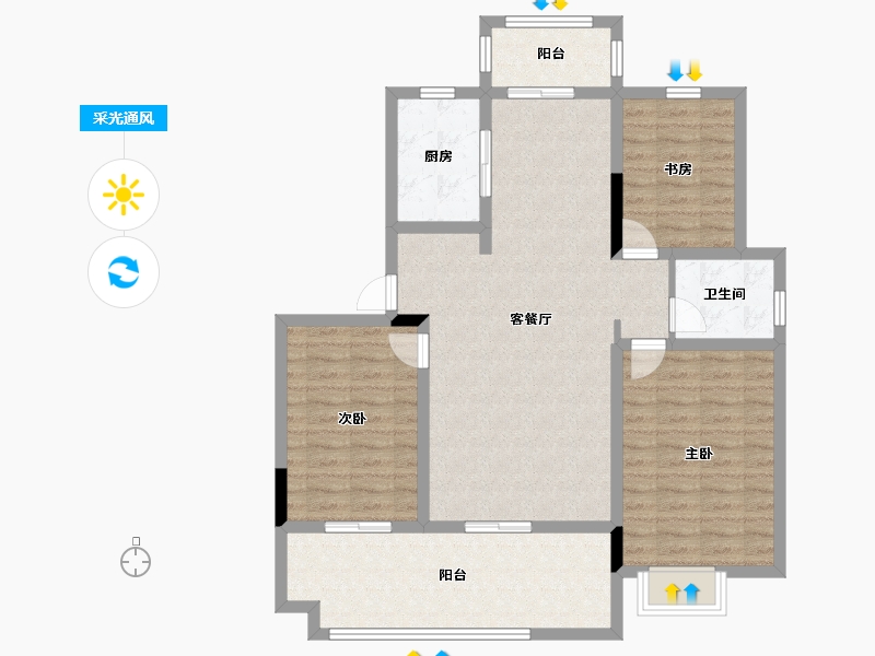 安徽省-铜陵市-高速・铜都天地-102.00-户型库-采光通风