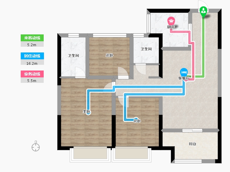 江苏省-苏州市-新希望锦麟府-83.65-户型库-动静线