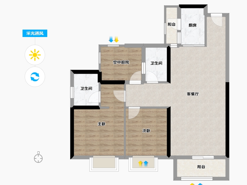 广东省-佛山市-三水冠军城-83.30-户型库-采光通风