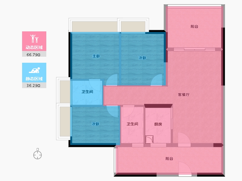 广东省-惠州市-龙林上观-92.55-户型库-动静分区