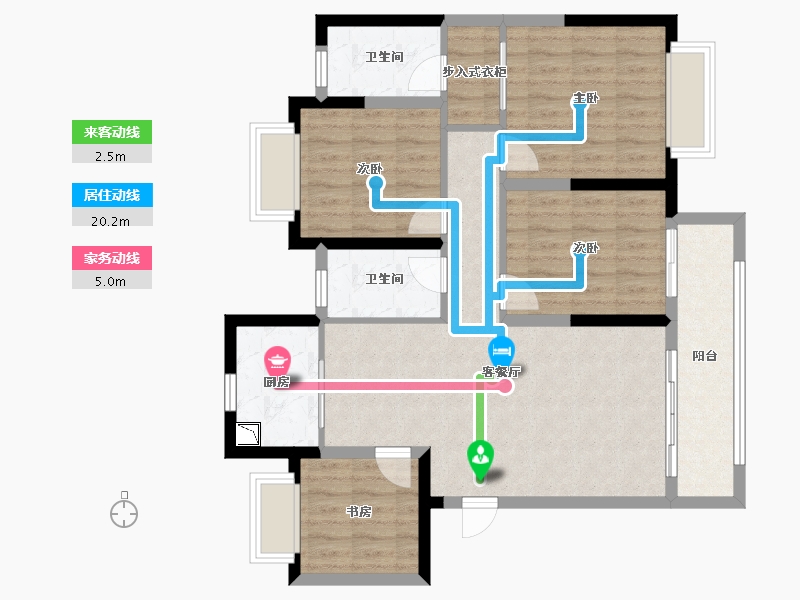 湖南省-长沙市-东原麓印长江-92.85-户型库-动静线