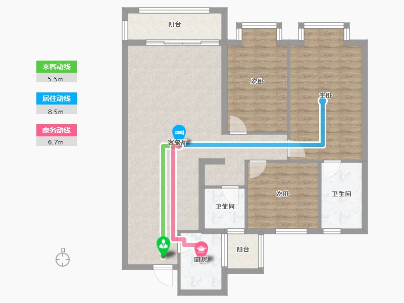 云南省-昭通市-麒麟盛世-103.50-户型库-动静线