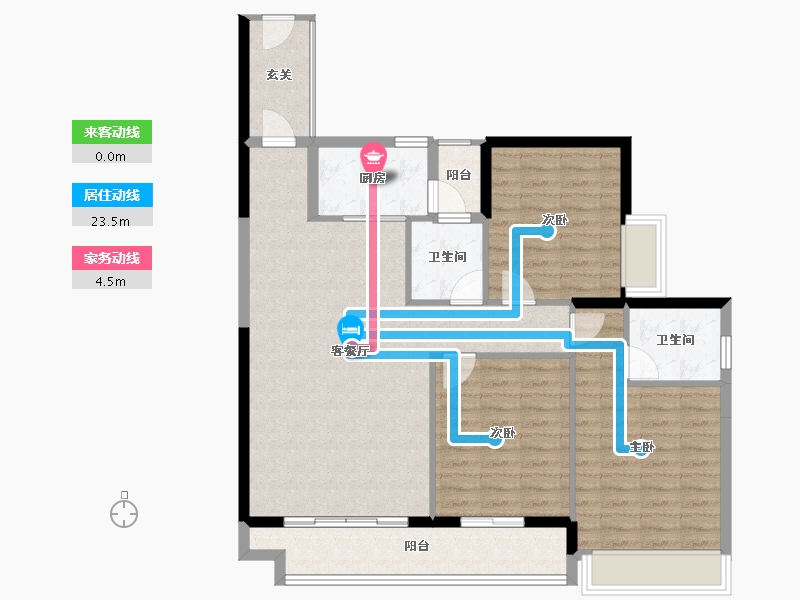 四川省-德阳市-雍湖大院-104.14-户型库-动静线