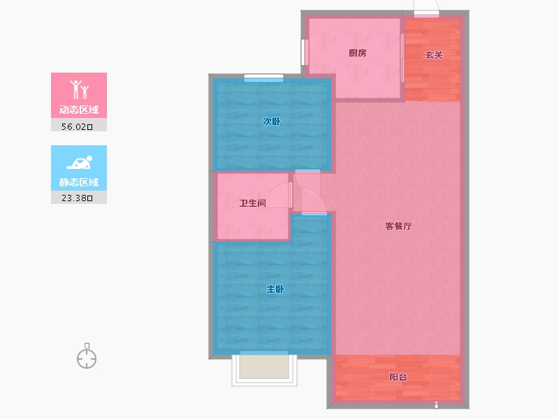 黑龙江省-哈尔滨市-恒泰・悦�Z府-72.00-户型库-动静分区