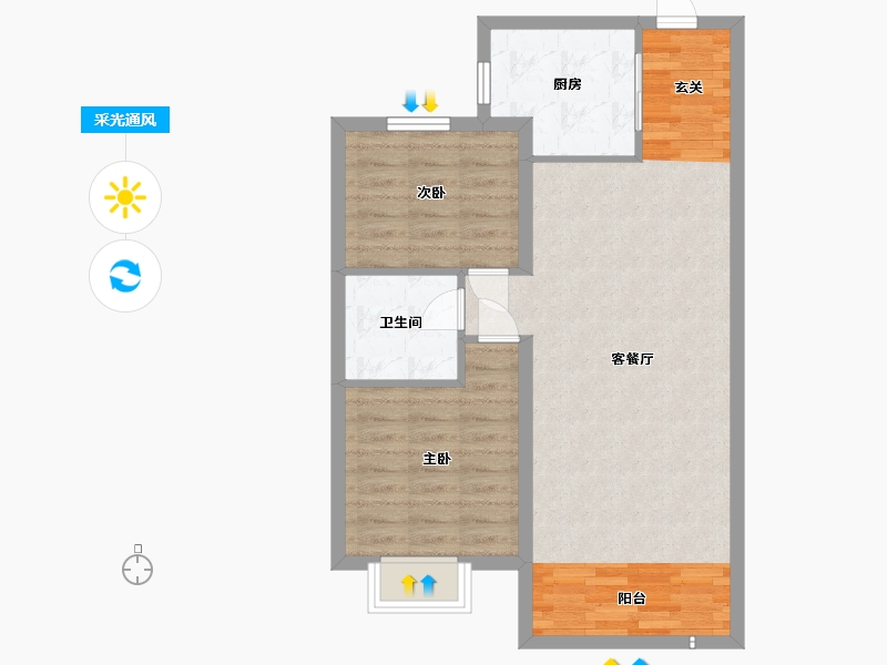 黑龙江省-哈尔滨市-恒泰・悦�Z府-72.00-户型库-采光通风