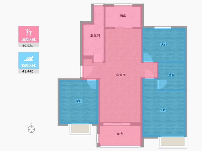 江苏省-南京市-中海原山-82.00-户型库-动静分区