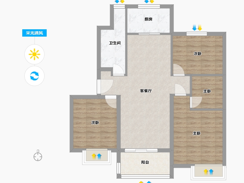 江苏省-南京市-中海原山-82.00-户型库-采光通风