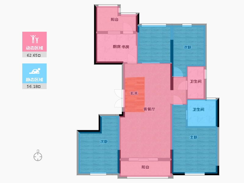 浙江省-宁波市-金隅大成郡一期-106.01-户型库-动静分区