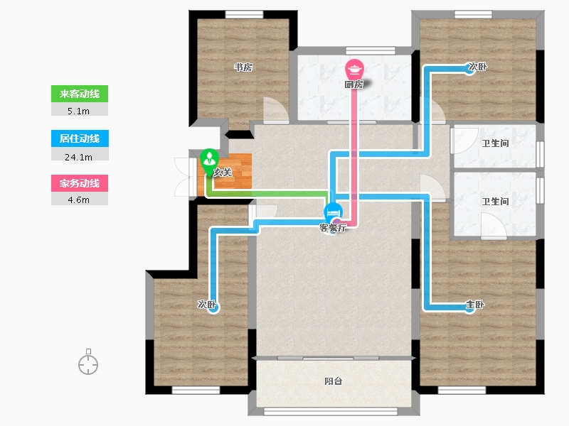 浙江省-宁波市-金隅大成郡一期-111.56-户型库-动静线