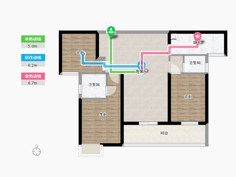 湖北省-武汉市-翡翠滨江-90.99-户型库-动静线