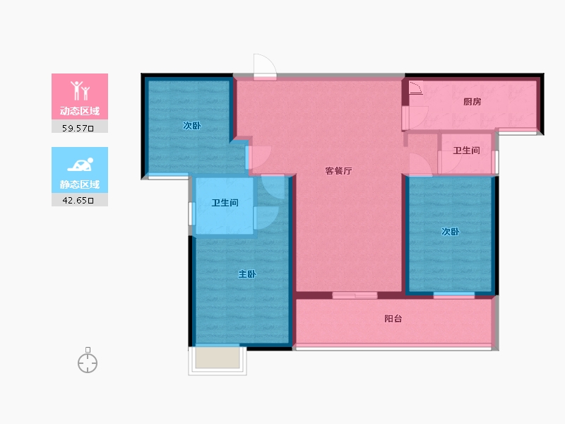 湖北省-武汉市-翡翠滨江-90.99-户型库-动静分区