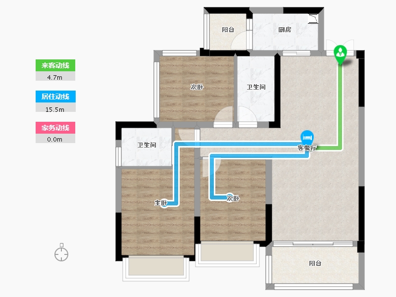 四川省-成都市-山水华府-83.90-户型库-动静线