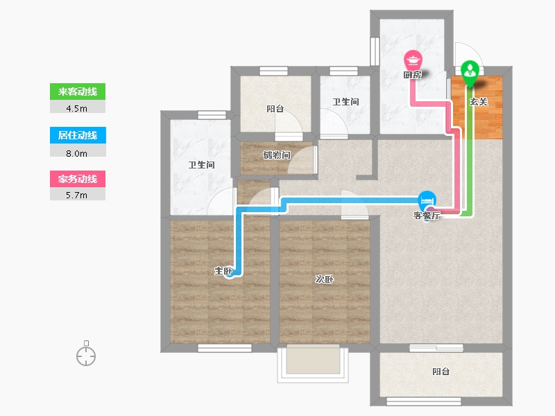 重庆-重庆市-万科滨河道-70.59-户型库-动静线