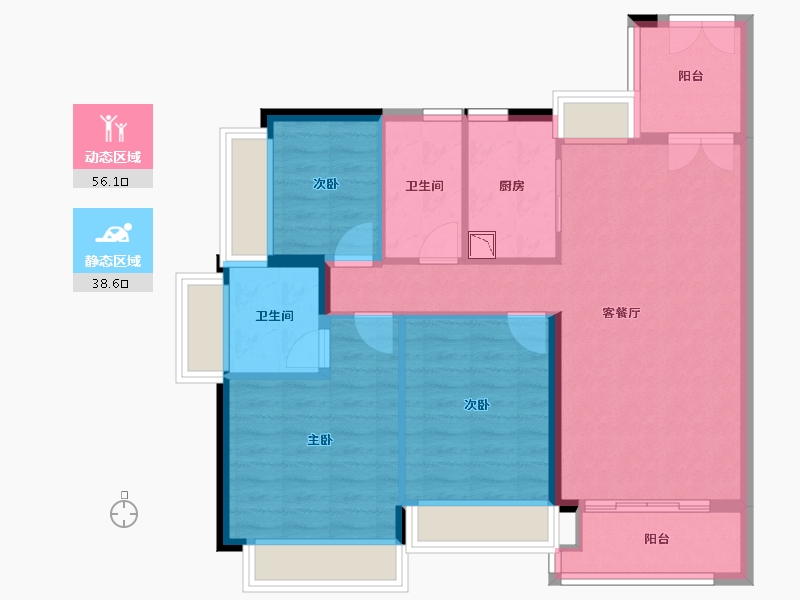 广东省-佛山市-时代星英御岛-85.08-户型库-动静分区