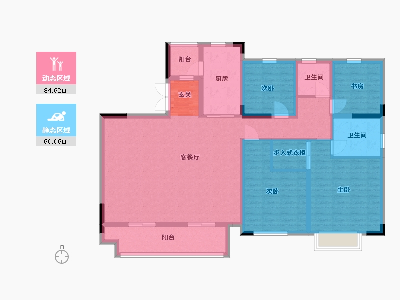 浙江省-宁波市-吾悦首府-130.16-户型库-动静分区