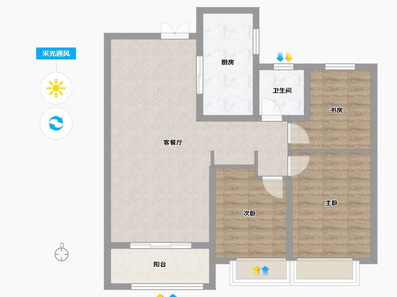 山东省-聊城市-博学苑-82.62-户型库-采光通风