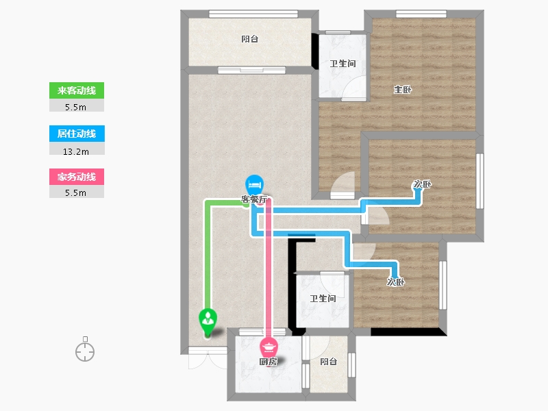 四川省-遂宁市-维卡国际-89.98-户型库-动静线