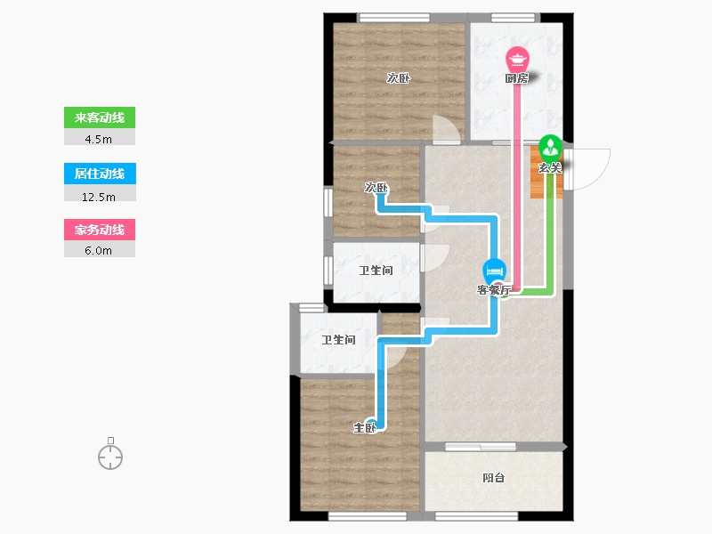 浙江省-宁波市-君塘名筑-81.60-户型库-动静线