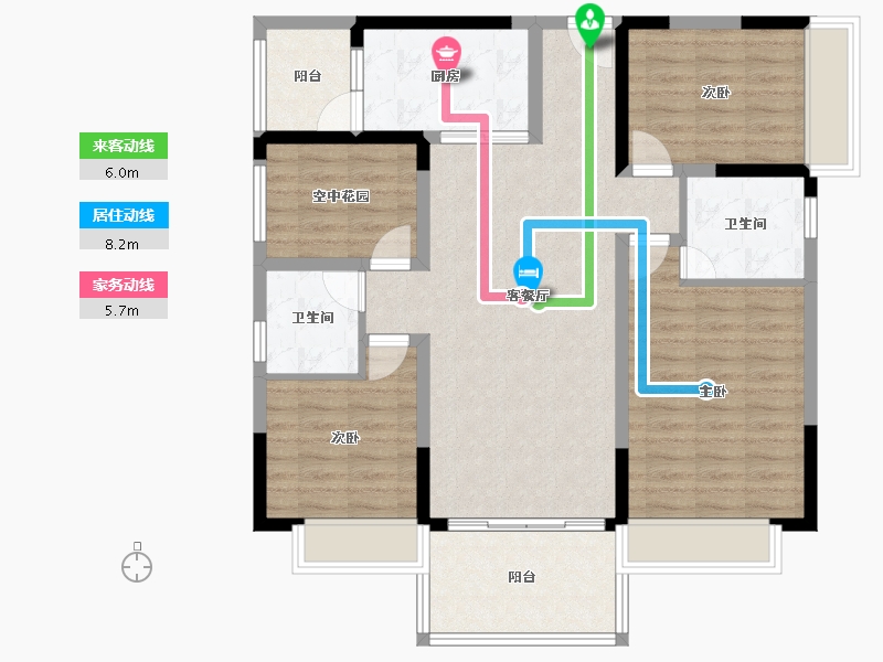 广东省-佛山市-中惠璧珑湾-102.53-户型库-动静线