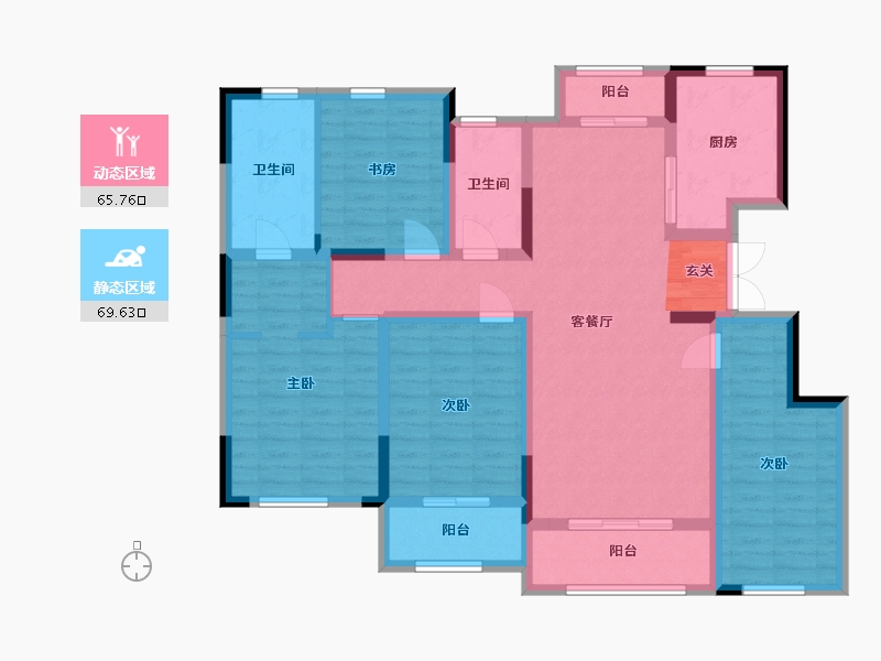 浙江省-宁波市-蓝城明庐-119.99-户型库-动静分区