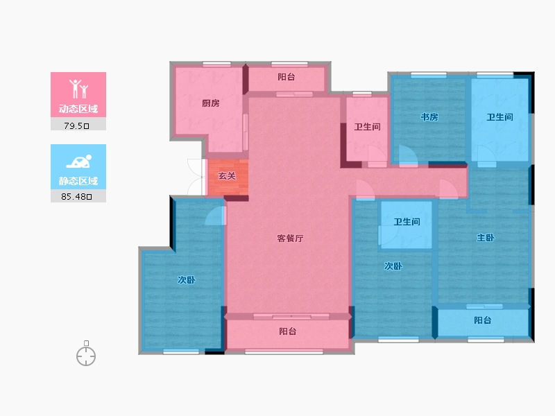 浙江省-宁波市-蓝城明庐-146.85-户型库-动静分区