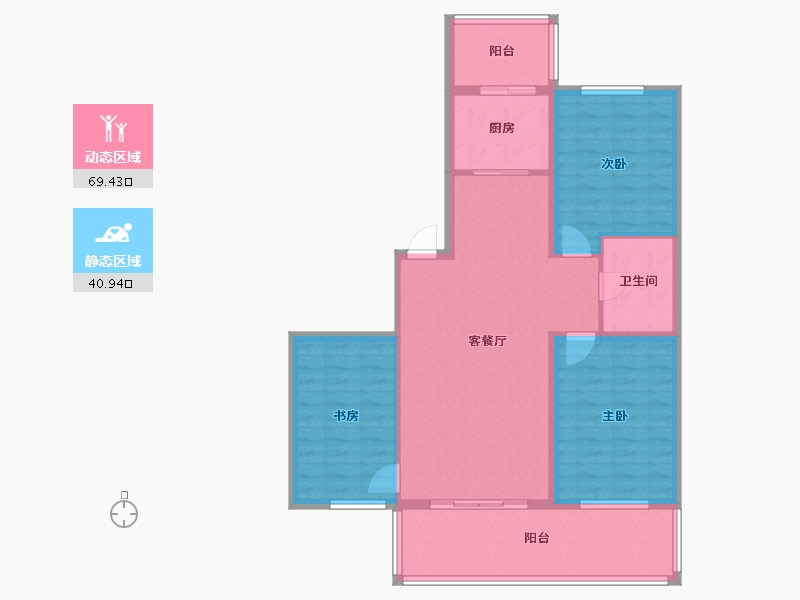 辽宁省-盘锦市-公园里-99.63-户型库-动静分区