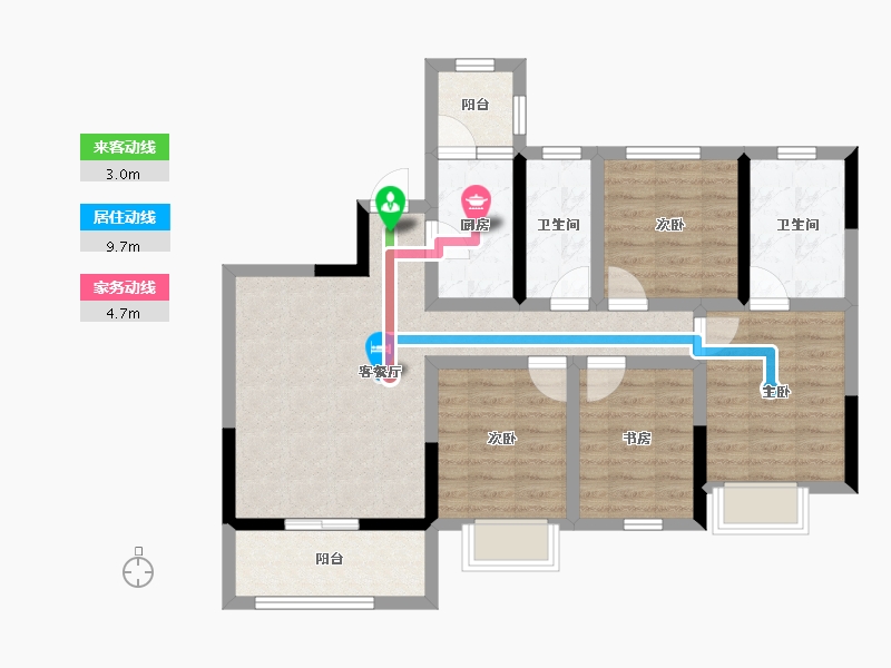 四川省-成都市-空港云尚-83.27-户型库-动静线