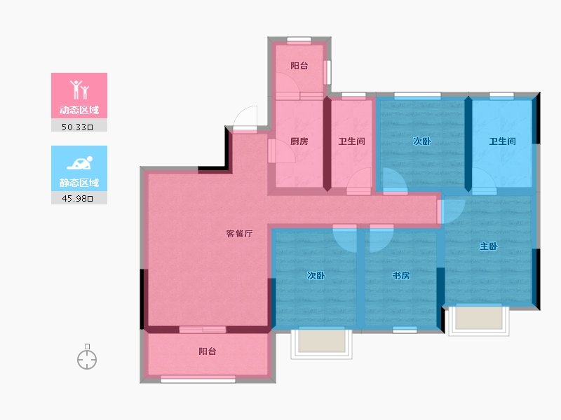 四川省-成都市-空港云尚-83.27-户型库-动静分区