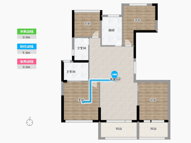 江苏省-扬州市-天瑞府-109.97-户型库-动静线