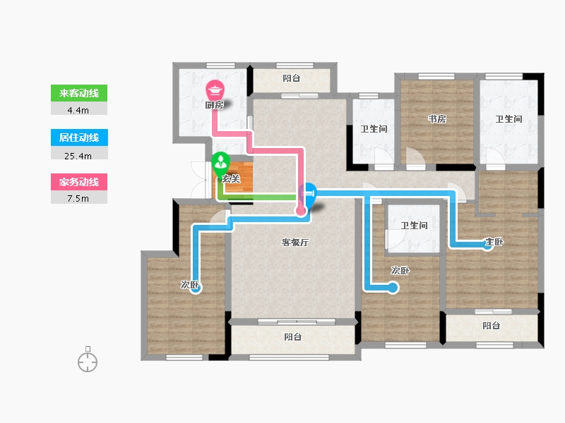 浙江省-宁波市-蓝城明庐-146.85-户型库-动静线