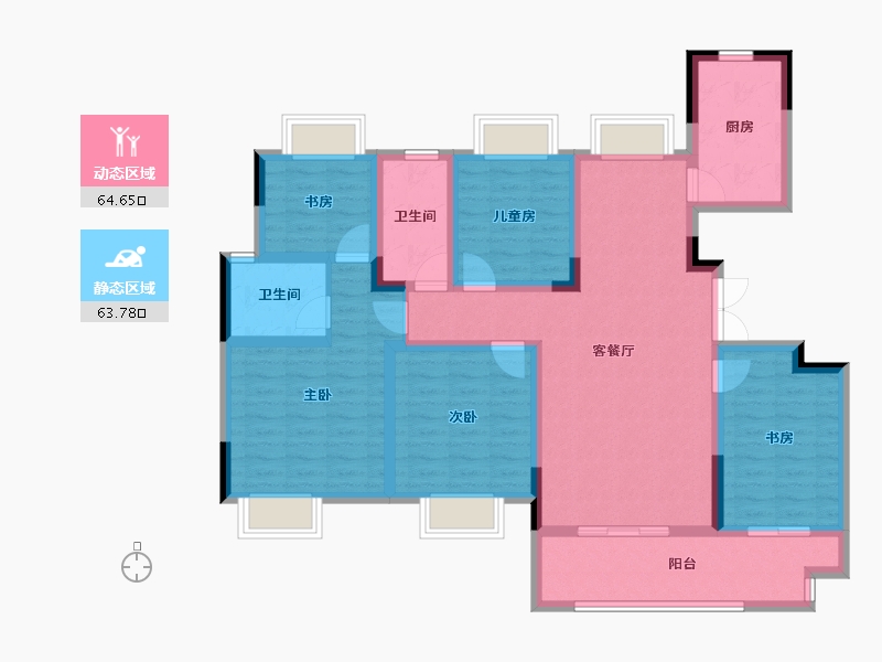 安徽省-淮北市-吾悦-113.62-户型库-动静分区