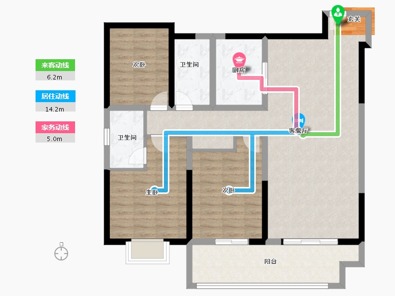 江苏省-宿迁市-新城时光印象-103.22-户型库-动静线