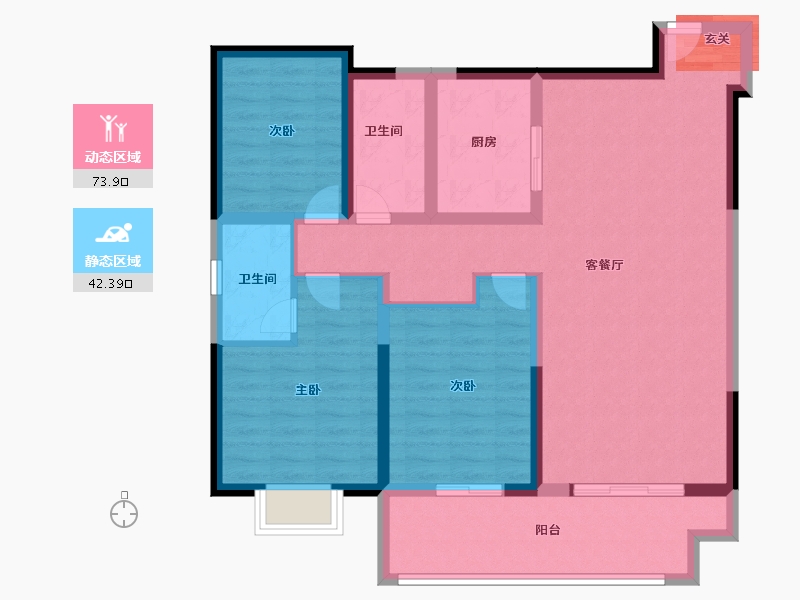 江苏省-宿迁市-新城时光印象-103.22-户型库-动静分区