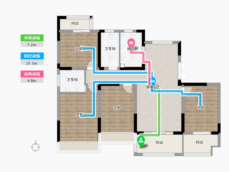 江苏省-扬州市-高邮市华宇尚文苑-115.05-户型库-动静线