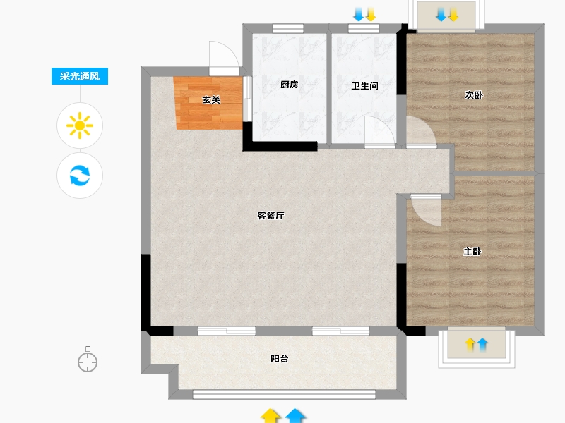 安徽省-合肥市-皖投国滨世家-79.49-户型库-采光通风