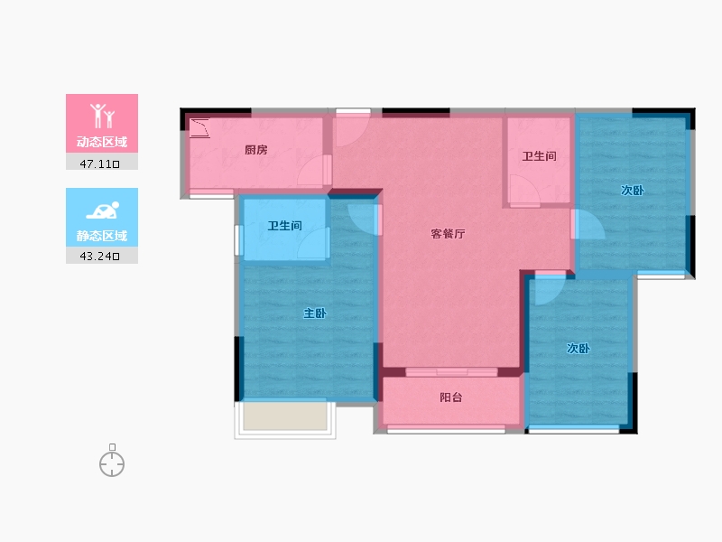 江苏省-苏州市-城西印象-79.90-户型库-动静分区