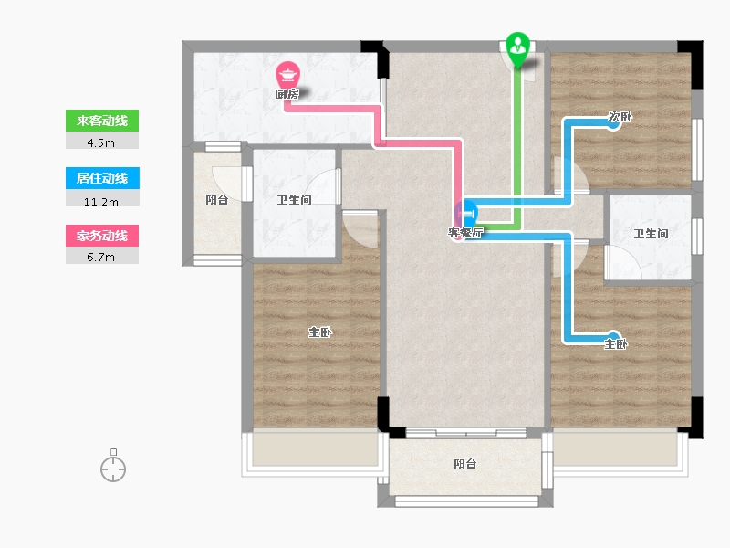 广东省-云浮市-碧桂园天悦湾-86.86-户型库-动静线