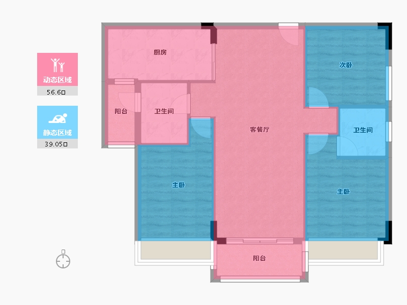 广东省-云浮市-碧桂园天悦湾-86.86-户型库-动静分区