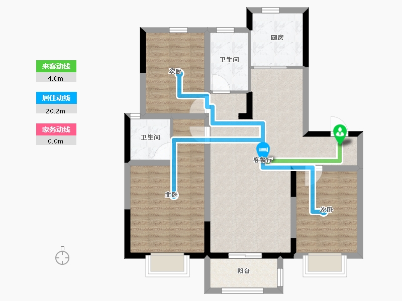 山东省-日照市-锦钰佳苑-89.21-户型库-动静线