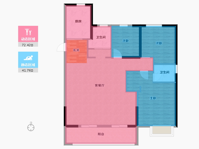 安徽省-合肥市-中国铁建清溪国际・樾园-103.61-户型库-动静分区