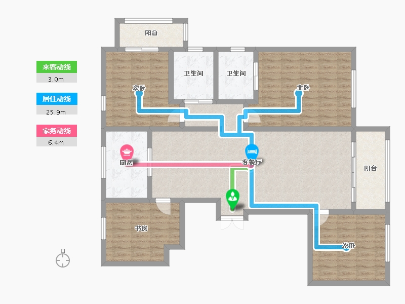 山东省-潍坊市-圣菲漫步-130.01-户型库-动静线