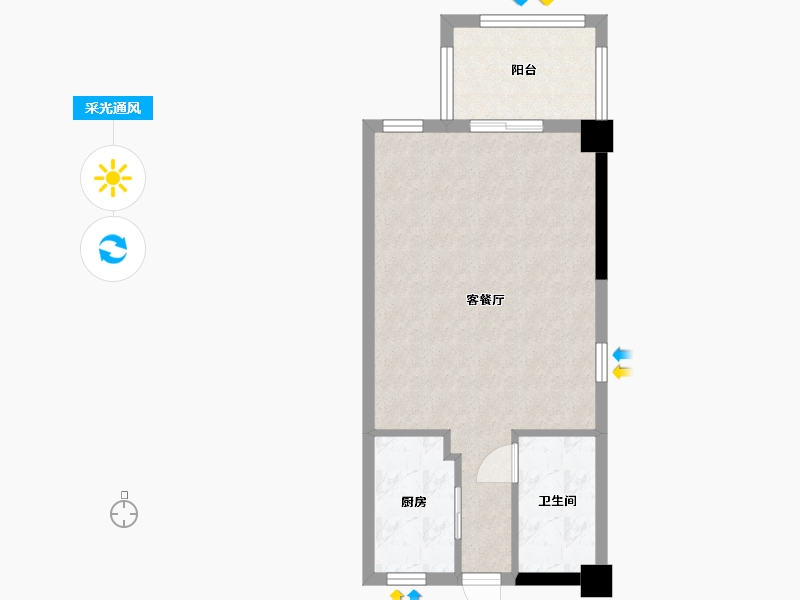 安徽省-合肥市-奥园城央壹品-45.60-户型库-采光通风