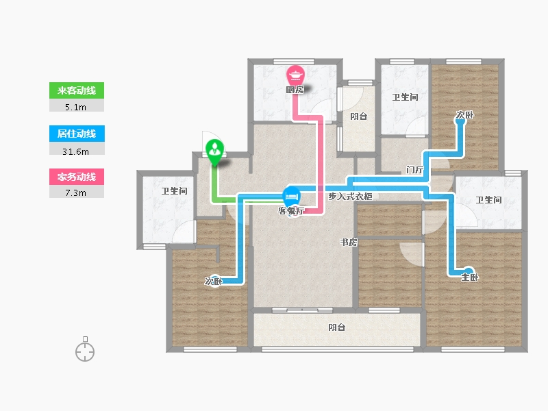 江苏省-苏州市-姑苏裕沁庭-160.00-户型库-动静线