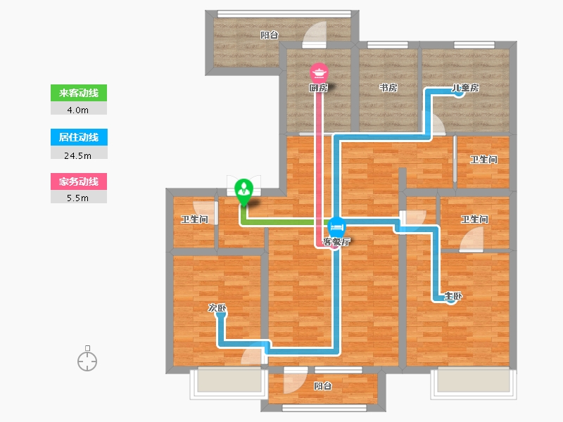 吉林省-长春市-龙府御桂园-99.70-户型库-动静线