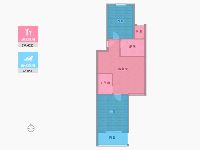 北京-北京市-诚苑南里-62.16-户型库-动静分区