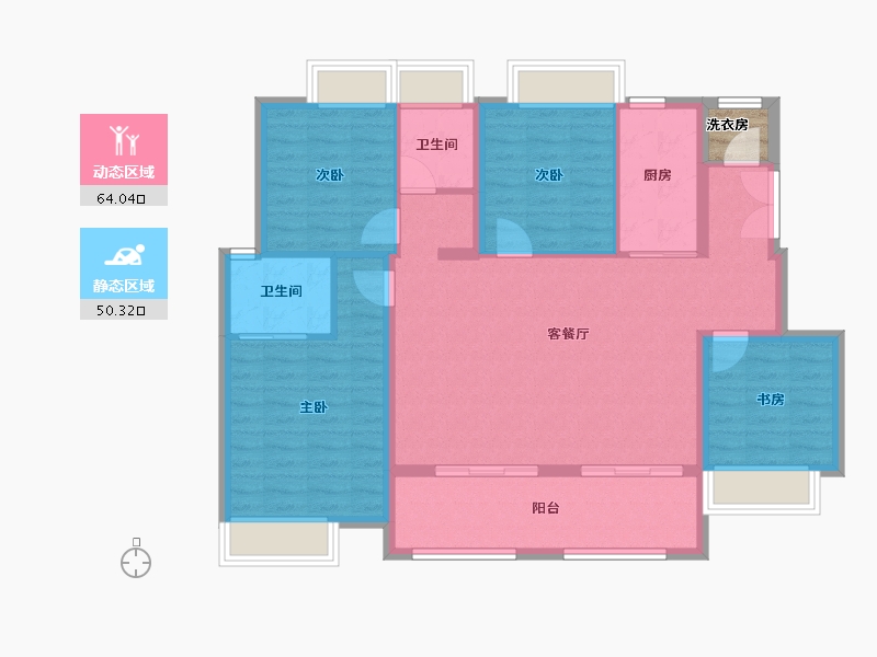 四川省-内江市-西城领域-105.17-户型库-动静分区